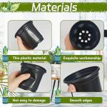 Woozettn 120 Packs Flexible Plastic Nursery Pots,4 Inch Thickened Soft Plastic Pots with Drainage Holes,Garden Seedling Pot for Succulents,Transplanting,Cuttings(Black)