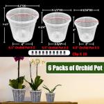 Orchid Pot, 2 Each of 4.3",5.5",6.1" Orchid Pots with Holes, Orchid Pots for Repotting, Plastic Orchid Planter for Indoor Outdoor Plants (2 Each of 4.3",5.5",6.1")