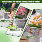 Orchid Pot, 2 Each of 4.3",5.5",6.1" Orchid Pots with Holes, Orchid Pots for Repotting, Plastic Orchid Planter for Indoor Outdoor Plants (2 Each of 4.3",5.5",6.1")