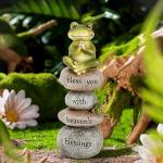 Xintim Garden Yoga Frog Statue Decor Meditation Zen Yoga Frog Figurines for Home and Garden Decoration, Gifts for Women Patio Yard Lawn Outdoor Sculptures, Bless You