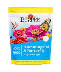 Burpee Wildflower 25,000 Bulk, 1 Bag 18 Varieties of Non-GMO Flower Seeds for Hummingbirds and Butterflies
