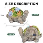 GIGALUMI 11.5 Inch Solar Garden Statues Turtle Figurine Lights for Outside Garden Decor, Yard Decorations Outdoor Housewarming Gifts for Mom, Women for Mothers Day