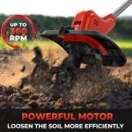 Cordless Tiller Cultivator for Milwaukee M18 Battery, 360RPM Electric Tiller for Gardening, 11.8in Tilling Width ＆ 8.6in Depth, Battery Powered Tiller for Lawn/Soil Cultivation (Battery Not Included)