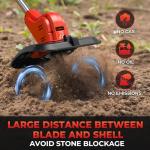 Cordless Tiller Cultivator for Milwaukee M18 Battery, 360RPM Electric Tiller for Gardening, 11.8in Tilling Width ＆ 8.6in Depth, Battery Powered Tiller for Lawn/Soil Cultivation (Battery Not Included)