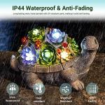 GIGALUMI 11.5 Inch Solar Garden Statues Turtle Figurine Lights for Outside Garden Decor, Yard Decorations Outdoor Housewarming Gifts for Mom, Women for Mothers Day