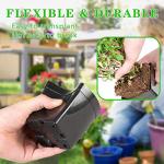 June Fox Square Nursery Pots 3.3 Inches Flexible Plastic Seedling Pots Square Pots for Plants, Succulent, Flower, Pack of 60, with 60 PCS Plant Labels