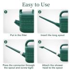 2 Gallon Watering Can for Outdoor Plants with Removable Long Spout and Stainless Steel Sprinkler Head, Large Plastic Watering Can for Garden Flowers Plants