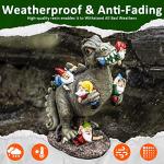 SOWSUN Dinosaur Gnomes Garden Statues Garden Decor Yard Decorations Outdoor, Patio, Yard, Lawn Ornaments Unique Housewarming Gifts for Women, Mom for Mothers Day