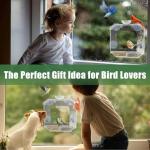 SVEDVK Clear Window Bird Feeder with Strong Suction Cups – Clear Bird Feeding Station with Dual Seed Tray & Water Bowl – Easy to Install and Clean for Outdoor Viewing