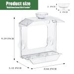 SVEDVK Clear Window Bird Feeder with Strong Suction Cups – Clear Bird Feeding Station with Dual Seed Tray & Water Bowl – Easy to Install and Clean for Outdoor Viewing