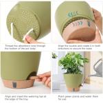 WEICHENGXING Plant Pots,12/10/9/8/ Inch Large Plastic Self Watering Flower Pots Indoor Outdoor with Drainage Holes, Deep Reservoir,Nursery Planting Pot for Indoor Out Door Plants