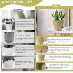WEICHENGXING Plant Pots,12/10/9/8/ Inch Large Plastic Self Watering Flower Pots Indoor Outdoor with Drainage Holes, Deep Reservoir,Nursery Planting Pot for Indoor Out Door Plants