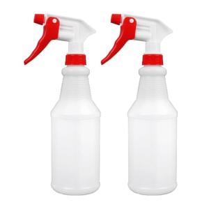 YOLCAR 2 Pack 17oz/500ml Plastic Heavy Duty Spray Bottles with Adjustable Nozzle, Empty Industrial Bottles for Cleaning Solutions, Hair Spray and Watering Plants
