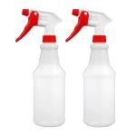 YOLCAR 2 Pack 17oz/500ml Plastic Heavy Duty Spray Bottles with Adjustable Nozzle, Empty Industrial Bottles for Cleaning Solutions, Hair Spray and Watering Plants