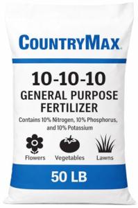 10-10-10 General All Purpose Fertilizer for Flowers and Vegetable Beds - Raised Garden Beds - Safe for Fruits, Lawns, Grass - Promotes Soil Heath and Growth - 50 Pound Bag