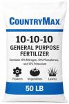 10-10-10 General All Purpose Fertilizer for Flowers and Vegetable Beds - Raised Garden Beds - Safe for Fruits, Lawns, Grass - Promotes Soil Heath and Growth - 50 Pound Bag