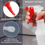 YOLCAR 2 Pack 17oz/500ml Plastic Heavy Duty Spray Bottles with Adjustable Nozzle, Empty Industrial Bottles for Cleaning Solutions, Hair Spray and Watering Plants