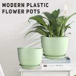 YNNICO Plant Pots 12/10/9 inch Set of 3, Flower Pots with Multi Mesh Drainage Holes, Large Planters for Indoor Outdoor Garden Plants and Flowers. (Green)