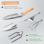 Gardening Tools Set of 10, Heavy Duty Stainless Steel Garden Hand Tools with Floral Tote Bag, Rust-Proof Garden Tools for Gardening, Gardening Gifts for Women, Men and Plant Lover