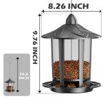 Birdream 2 Pack Bird Feeders for Outdoor Hanging, Assembly Required, 1-Min Easy Setup, Charming Castle Design, Attracting Cardinals Chickadees Goldfinches & Sparrows - Black