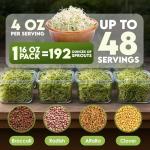 Nature Jims Sprouts Salad Sprout Mix - Organic Salad Mix for Growing - Non-GMO Microgreen Seeds - Healthy Broccoli, Alfalfa, Radish, Clover Sprouting Seeds Variety Mix - Microgreens Growing 1lb