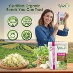 Nature Jims Sprouts Salad Sprout Mix - Organic Salad Mix for Growing - Non-GMO Microgreen Seeds - Healthy Broccoli, Alfalfa, Radish, Clover Sprouting Seeds Variety Mix - Microgreens Growing 1lb