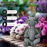 UTTCMK Garden Dragon Statue Decor - Meditation Dragon Sculpture Figurine Outdoor Decoration, Zen Yoga Garden Art Sculpture for Patio Lawn Yard Balcony Indoor Decor(Hands Flat)