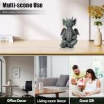 UTTCMK Garden Dragon Statue Decor - Meditation Dragon Sculpture Figurine Outdoor Decoration, Zen Yoga Garden Art Sculpture for Patio Lawn Yard Balcony Indoor Decor(Hands Flat)