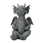 UTTCMK Garden Dragon Statue Decor - Meditation Dragon Sculpture Figurine Outdoor Decoration, Zen Yoga Garden Art Sculpture for Patio Lawn Yard Balcony Indoor Decor(Hands Flat)