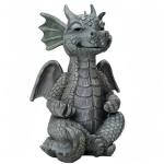 UTTCMK Garden Dragon Statue Decor - Meditation Dragon Sculpture Figurine Outdoor Decoration, Zen Yoga Garden Art Sculpture for Patio Lawn Yard Balcony Indoor Decor(Hands Flat)