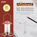 iBorn Bird Feeder Metal Squirrel Chew-Proof Bird Feeders for Outdoors Hanging Outside for Cardinal, Holds 1.5LB Seed with 3 Perchs, Brushed Copper (Seed is not Included)