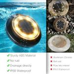 Flacchi Solar Lights Outdoor - Solar Powered Ground Lights Outdoor Solar Disk Light Waterproof Landscape Light for Patio Yard Pathway Walkway Driveway (Warm White, 12 Pack)