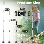 NICOFPHY Weed Puller Tool with Long Handle - 60" Manual Weeder Remover Tool, 2 in 1 Hand Weed Rake and Garden Hoe for Gardening, Heavy Duty Uprooting Weeding Pull for Yard, Lawn, Patio and Garden