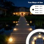 Flacchi Solar Lights Outdoor - Solar Powered Ground Lights Outdoor Solar Disk Light Waterproof Landscape Light for Patio Yard Pathway Walkway Driveway (Warm White, 12 Pack)
