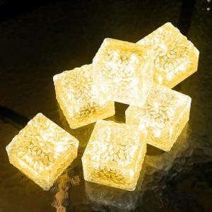 JKIMK Solar Brick Lights Outdoor Waterproof Patio Brick Lights Garden Decor for Outside 6 Packs for Patio,Yard,Walkway,Pathway Decor