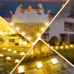 JKIMK Solar Brick Lights Outdoor Waterproof Patio Brick Lights Garden Decor for Outside 6 Packs for Patio,Yard,Walkway,Pathway Decor