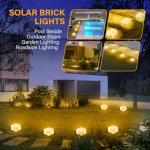 JKIMK Solar Brick Lights Outdoor Waterproof Patio Brick Lights Garden Decor for Outside 6 Packs for Patio,Yard,Walkway,Pathway Decor