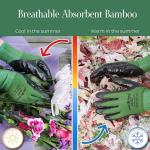 Pine Tree Tools Bamboo Gardening Gloves for Women & Men - Multi-purpose Work Gloves - Breathable and Absorbent Bamboo Gloves - Gardening Gloves for Men