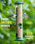 iBorn Metal Bird Feeders 6 Ports Hanging Wild Bird Seed Feeder for Mix Seed Blends, Seed Feeder, Sunflower Heart, Birdbath, Heavy Duty All Metal Green Finishing 15 Inch 6Port,Gift Box