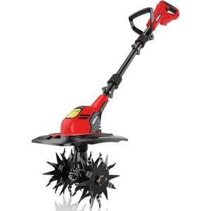HEINPRO Cordless Tiller Cultivator Compatible with Milwaukee M18 Battery, 9In Tilling Width & 7In Depth Electric Tiller for Gardening, 360RPM Rototillers for Garden Cultivator (Tool Only)