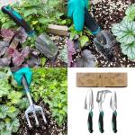 Garden Tool Set, Garden Trowel and Rake, Heavy Duty 3 Piece Gardening Tools, Non-Slip Rubber Grip, Outdoor Hand Tools, Essential Tool Set for Gardening Gifts for Mother Father Men Women Gardeners