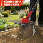 HEINPRO Cordless Tiller Cultivator Compatible with Milwaukee M18 Battery, 9In Tilling Width & 7In Depth Electric Tiller for Gardening, 360RPM Rototillers for Garden Cultivator (Tool Only)