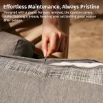 East Oak 3-Piece Patio Furniture Set | Armchairs & Coffee Table | Outdoor Furniture with Cushions | Deep Seating Modern Conversation Set | Garden, Porch, Balcony & Backyard | Chestnut & Apricot