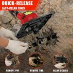 HEINPRO Cordless Tiller Cultivator Compatible with Milwaukee M18 Battery, 9In Tilling Width & 7In Depth Electric Tiller for Gardening, 360RPM Rototillers for Garden Cultivator (Tool Only)
