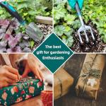 Garden Tool Set, Garden Trowel and Rake, Heavy Duty 3 Piece Gardening Tools, Non-Slip Rubber Grip, Outdoor Hand Tools, Essential Tool Set for Gardening Gifts for Mother Father Men Women Gardeners