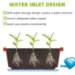 LOCONHA Window Box Planter, 7 Pack Plastic Vegetable Flower Planters Boxes 17 Inches Rectangular Flower Pots with Saucers for Indoor Outdoor Garden, Patio, Home Decor