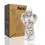 Nacome Garden Outdoor Statues Angel with Succulent and 7 LED Lights – Lawn Decor for Patio, Balcony, Yard Ornament - Chrismtas Gifts for Mom Grandma