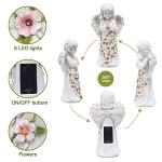 Nacome Garden Outdoor Statues Angel with Succulent and 7 LED Lights – Lawn Decor for Patio, Balcony, Yard Ornament - Chrismtas Gifts for Mom Grandma