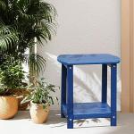 Adirondack Square Outdoor Side Table,2-Tier Storage Patio Side Table, HDPE End Tables for Backyard Pool Porch Garden Lawn