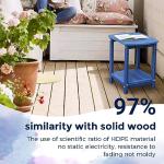 Adirondack Square Outdoor Side Table,2-Tier Storage Patio Side Table, HDPE End Tables for Backyard Pool Porch Garden Lawn